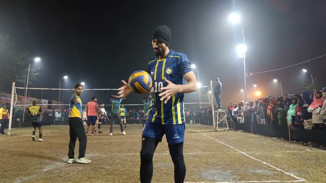 Fire volleyball tournament qater final sahab halder is fire #lick