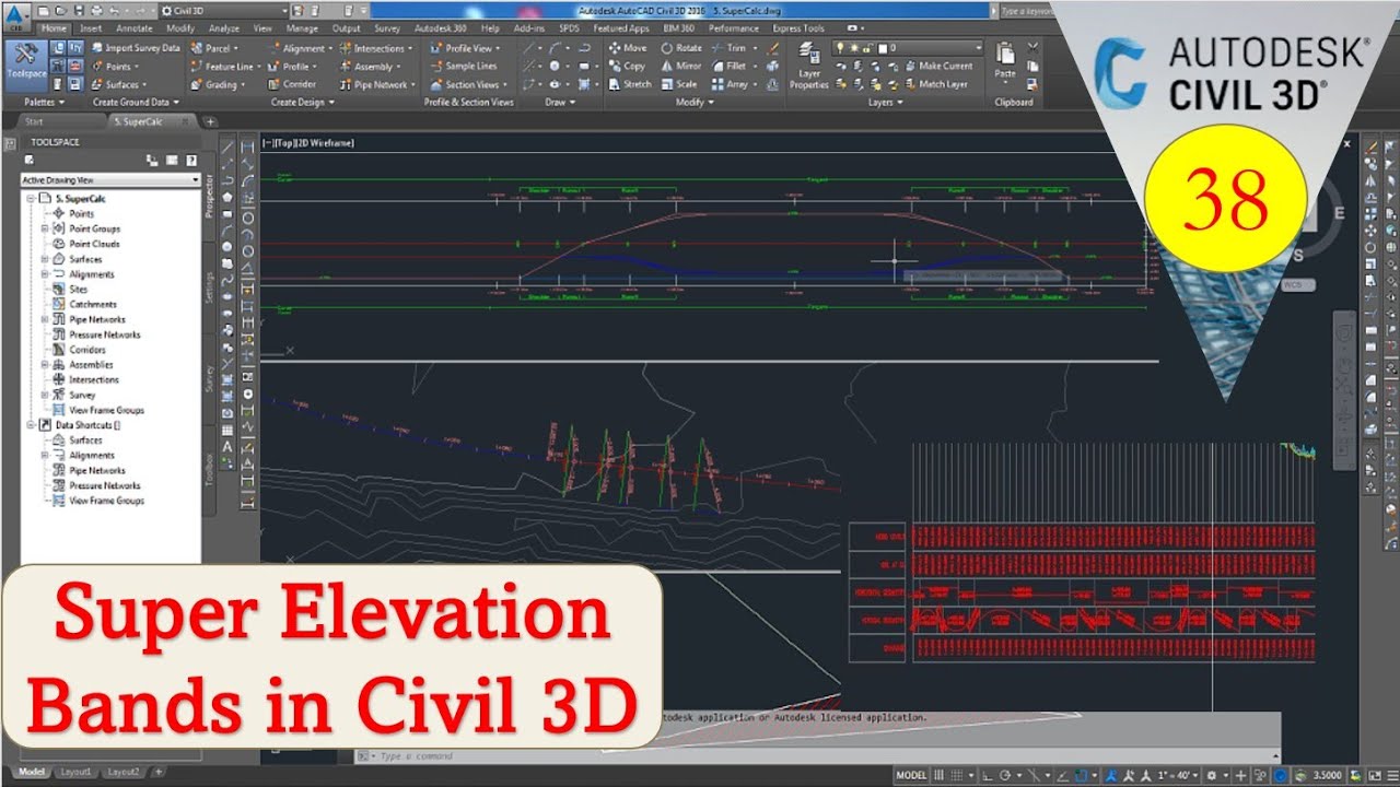 Super elevation Profile Band style in Civil 3D