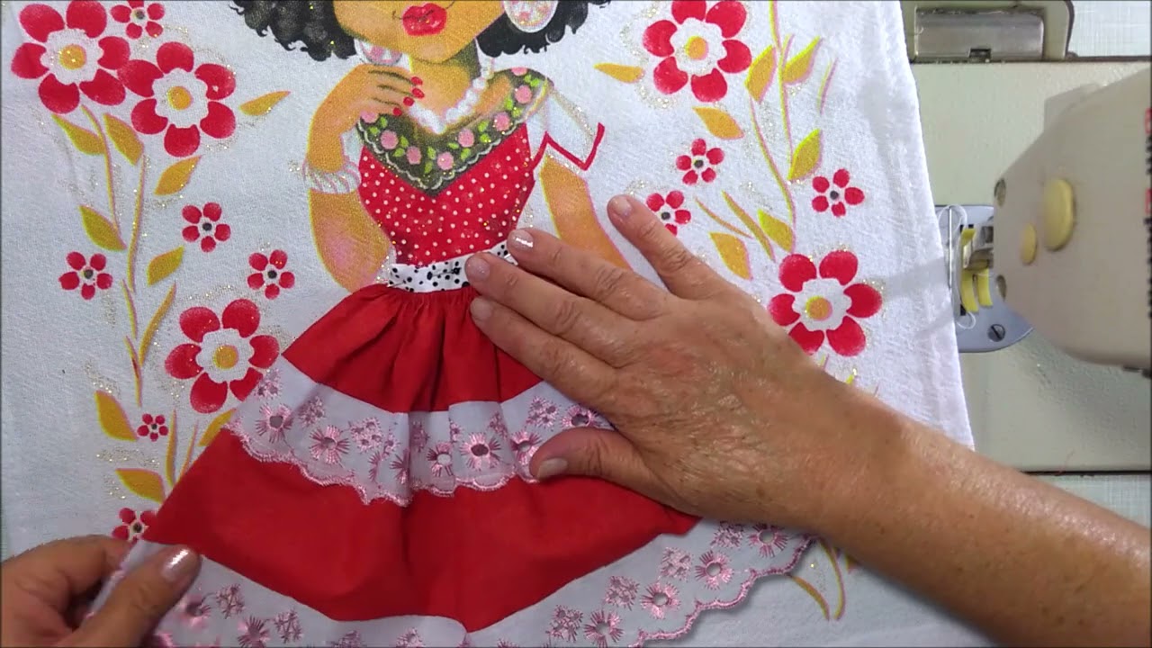 SAIA PARA PANO DE COPA DE BONECA #costura #panodeprato #diy #handcraft #handmade