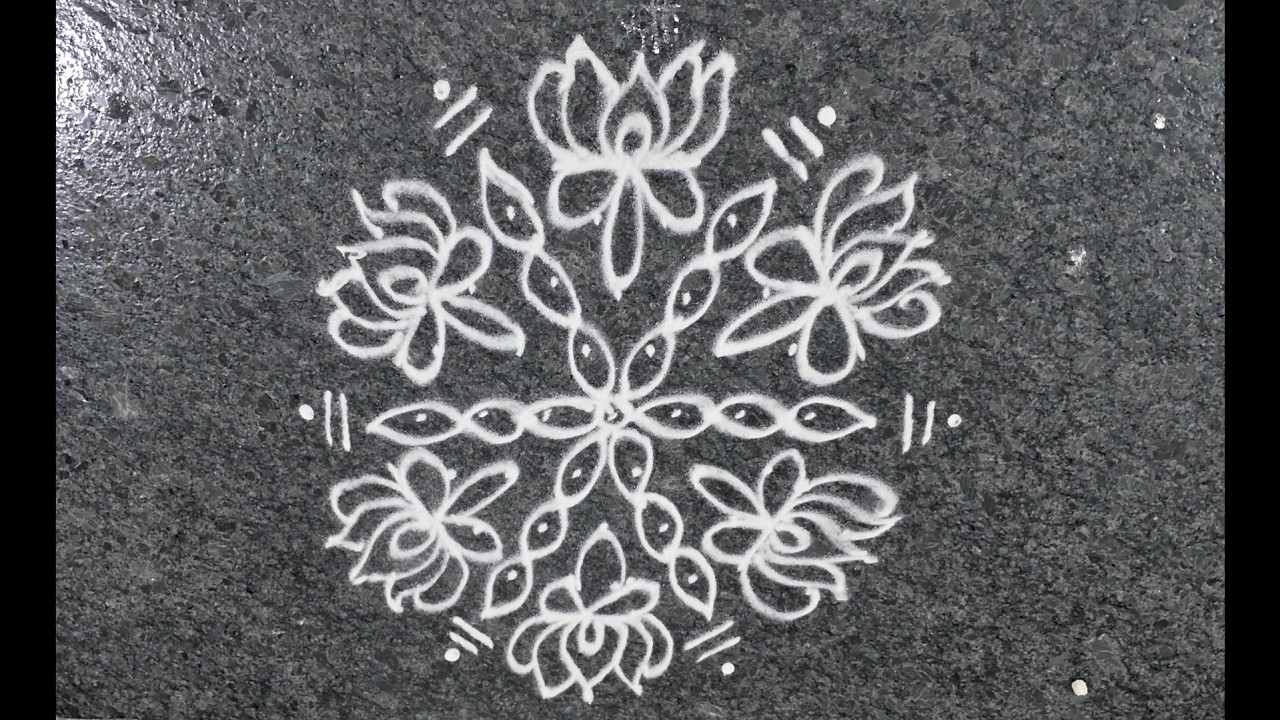 Daily Easy Flower Rangoli | New designs |#rangoli  @Shorts #newrangoli #indianrangoli #indianart