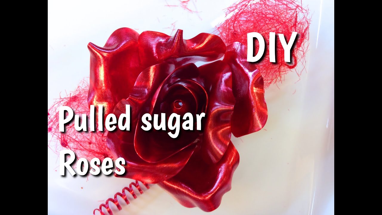 Czerwona r&oacute;ża z karmelu | Pulled sugar Roses DIY