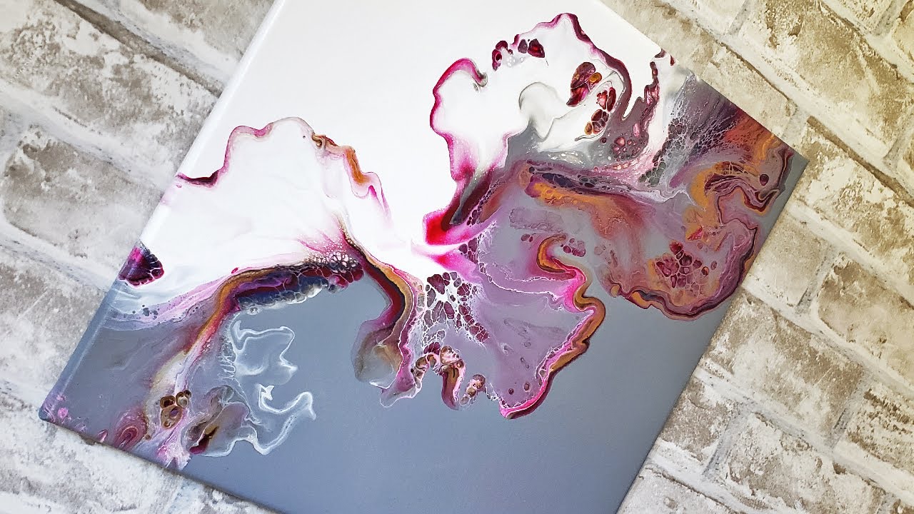 Gray and White Base Dutch Pour 🤍 - Iridescent Colors - Beautiful Shimmer!