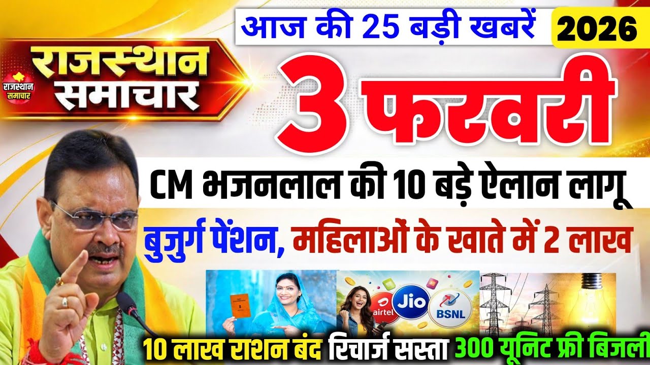 25 February 2026 Rajasthan News Rajasthan Ki Taji Khabar Mukhya Samachar CM Bhajan Lal samachar Modi
