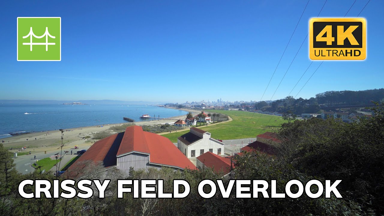 Crissy Field Overlook Walking Tour in San Francisco, California USA 2021 - 🎧 Ambient Sounds [4K]
