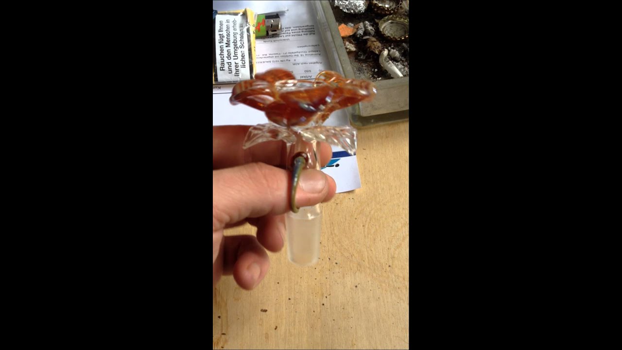 18,8 NS Schliff Blumenkopf Nr. 2 made by HarrisRauchzeichen glasshead Steckkopf