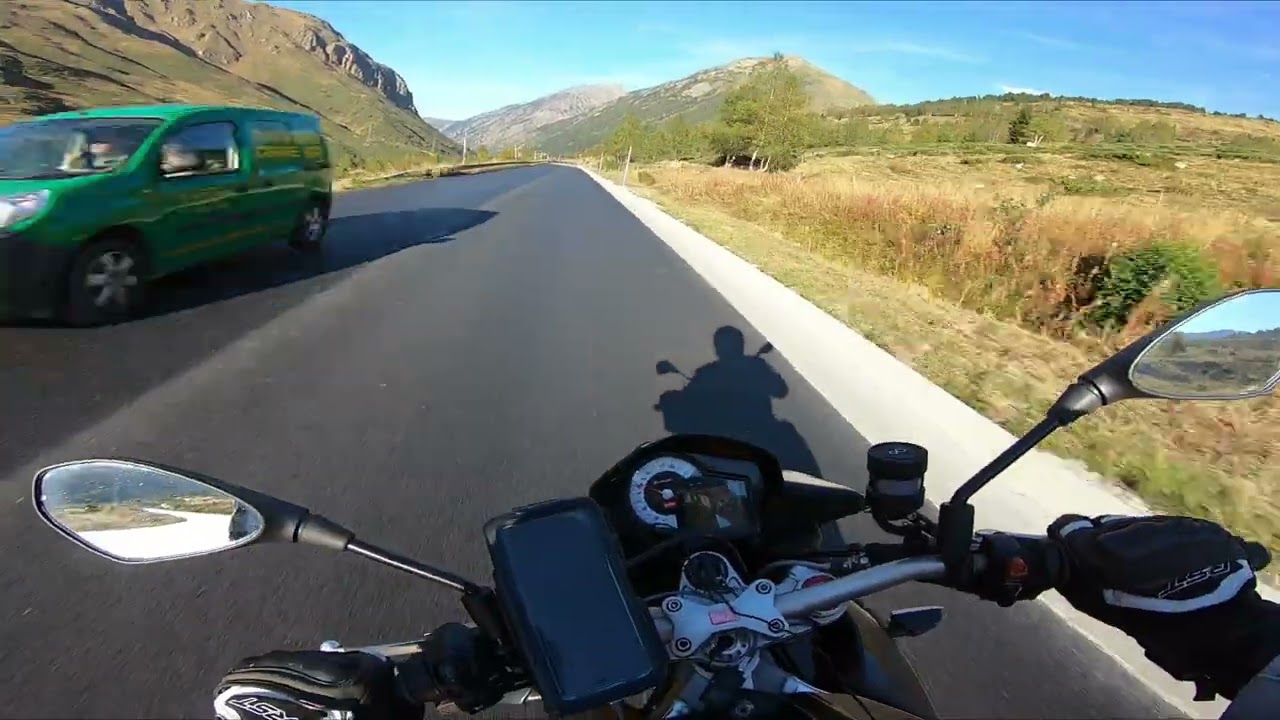 Andorra to Ax Les Thermes, France, Pyrenees, Tuono V4, Motorcycle touring, Engine sound only