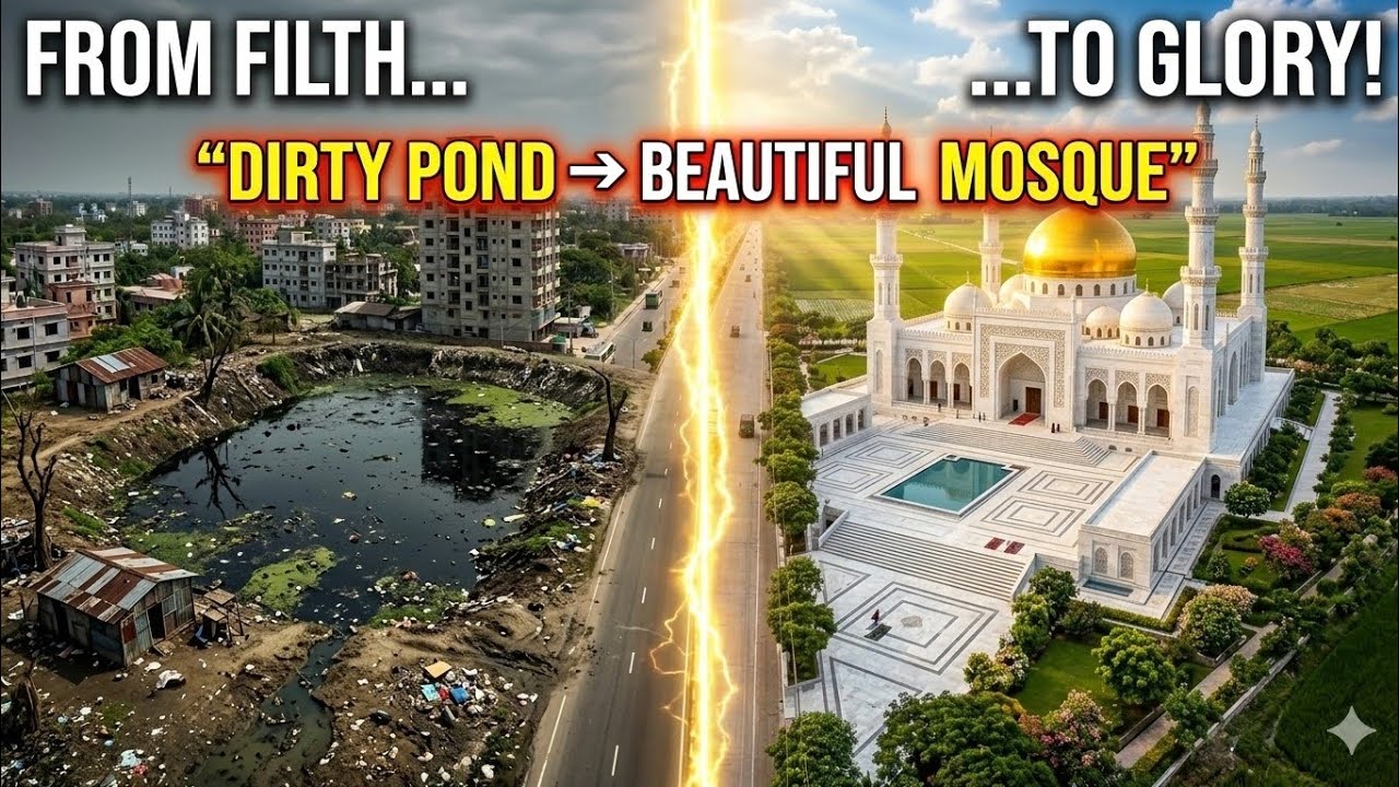 Dirty Pond to Beautiful Mosque Transformation | Amazing AI Visual Story