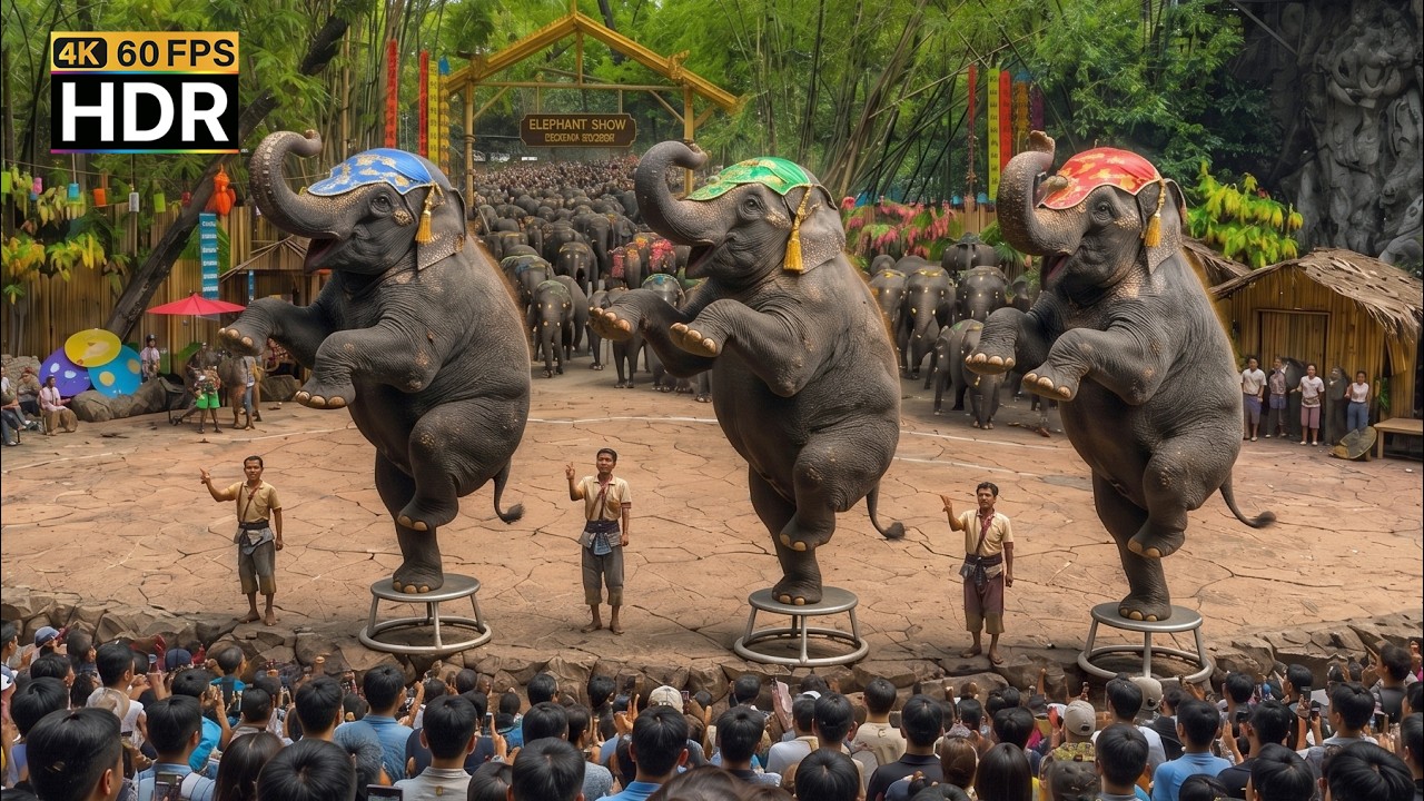 🇹🇭 4K HDR | Удивительное шоу 🐘 Самый умный слон в мире | Сафари-парк Таиланда