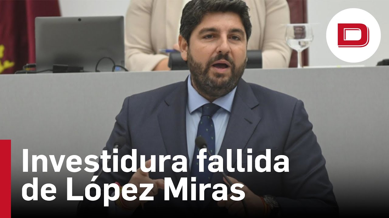 Investidura fallida de López Miras en Murcia tras el voto en contra de Vox