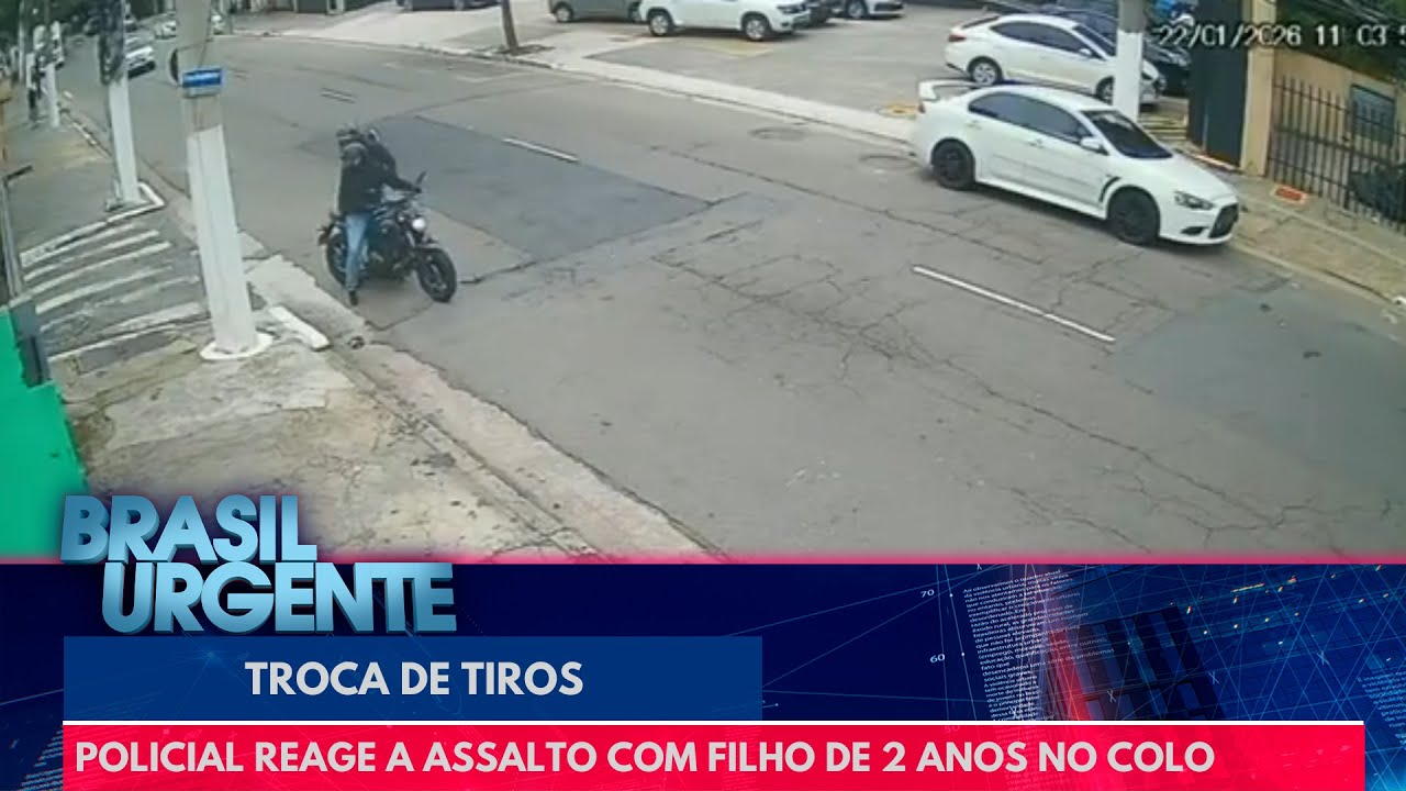 Policial reage a assalto com filho de 2 anos no colo | Brasil Urgente