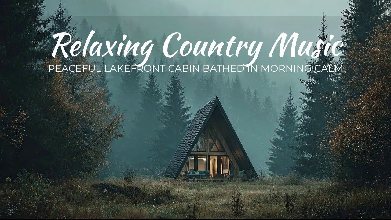 Relaxing Country Music | Peaceful Lakefront Cabin Bathed in Morning Calm