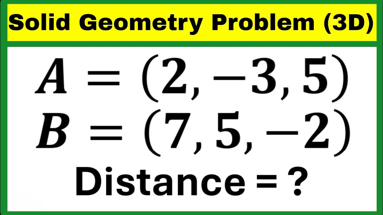 3D Shapes | Solid Geometry Algebra Math Problem |Can You find the D from the Point A & B