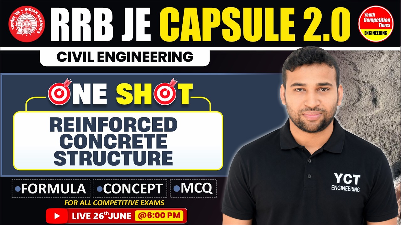 RCC in ONE SHOT | RRB JE Civil Engineering Classes | Reinforced Cement Concrete RRB JE CBT 2 | YCT