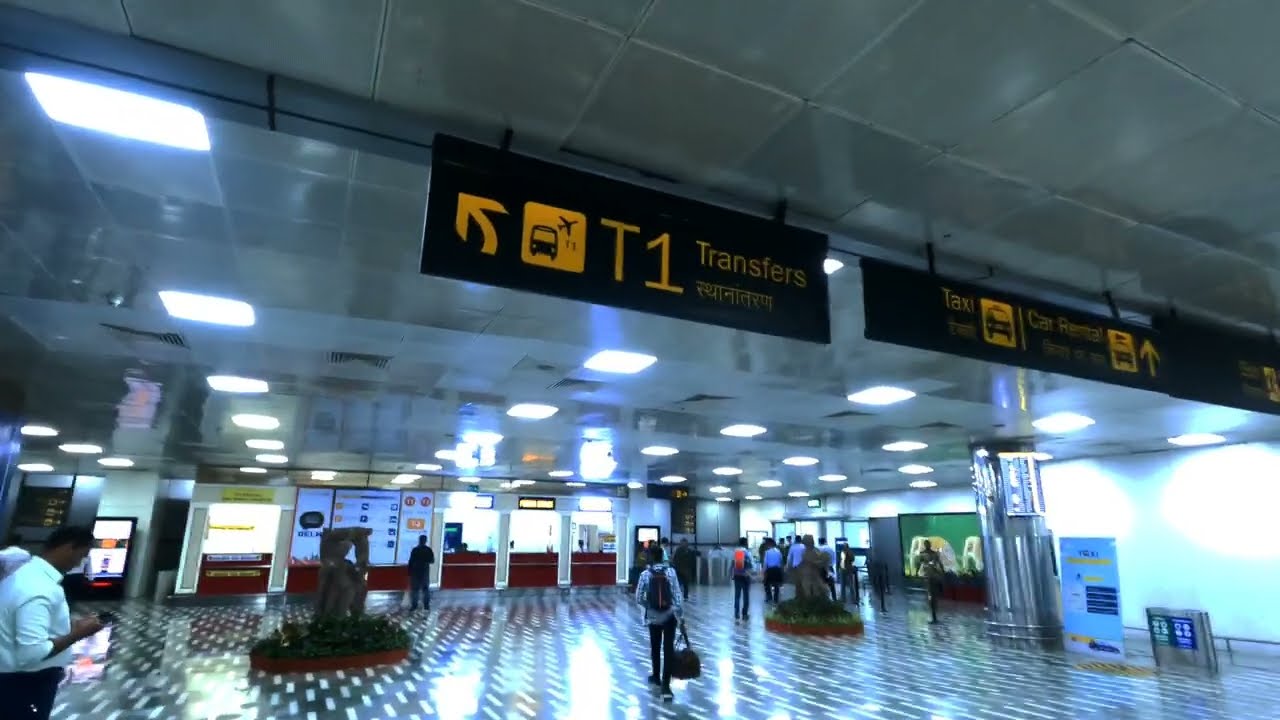 Delhi terminal 2 (T2) airport to terminal 1 (T1) best and easy route