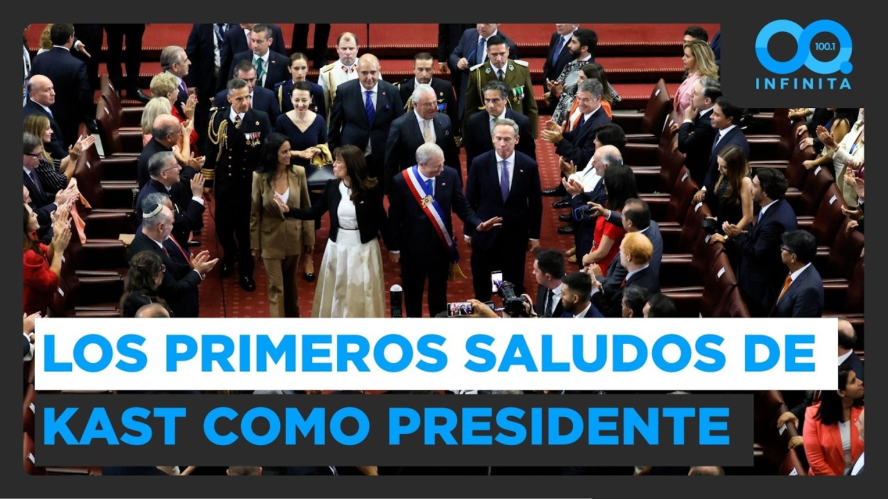 Con abrazo a Milei: El presidente Kast se retiró en el Ford Galaxie del Congreso