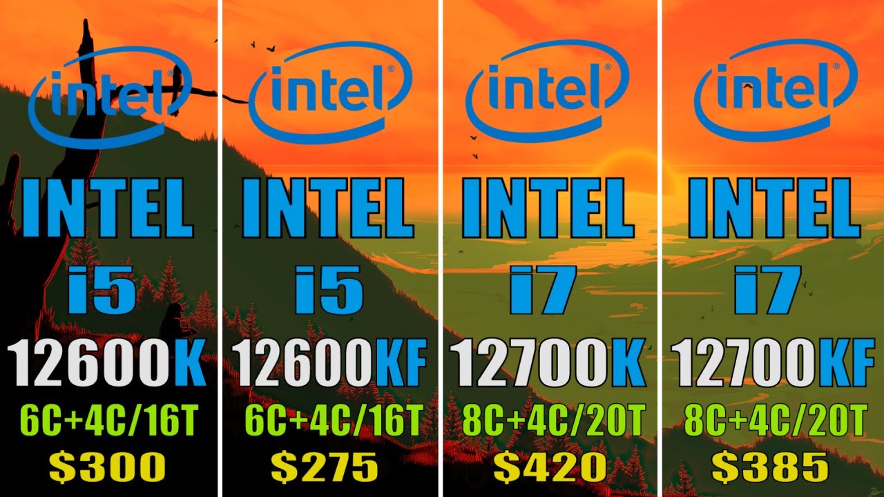 INTEL i5 12600K vs INTEL i5 12600KF vs INTEL i7 12700K vs INTEL i7 12700KF | 7 PC GAMES BENCHMARK |