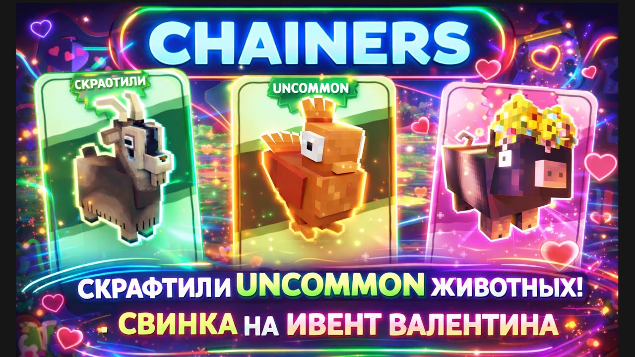 CHAINERS: Обзор Ивента VALENTINE PIGGY и Крафт UNCOMMON Животных