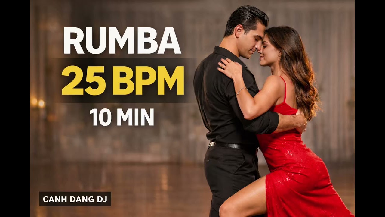 🕺 RUMBA 25 BPM – 10 MINUTE PRACTICE | Ballroom Slow Training
