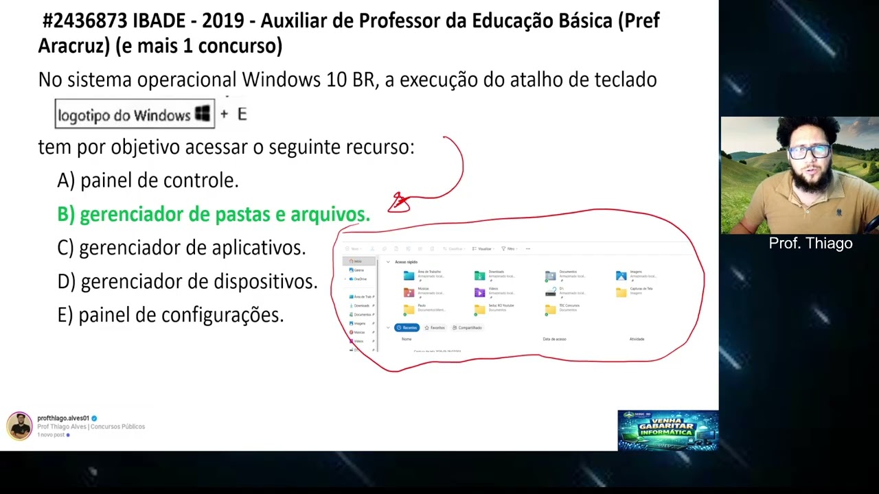 Aula 06 – Windows 11- Pastas e Arquivos  | SEDUC RO | Prof. Thiago Alves