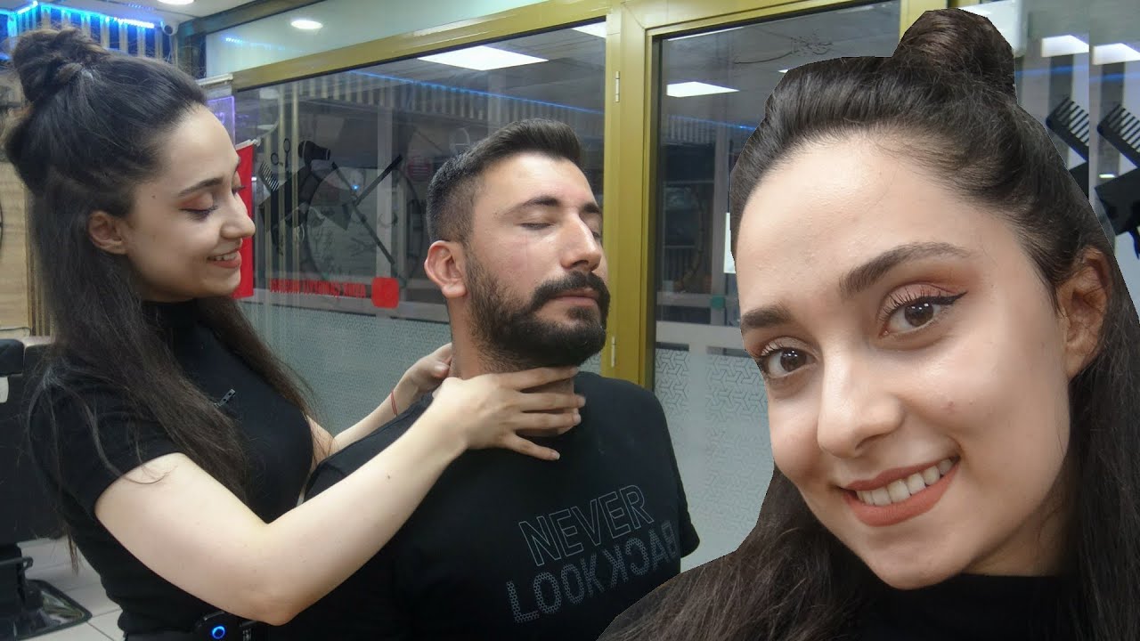 ASMR female chair massage & sedef and mevlüt back, arm, palm, elbow, neck, sleep massage & exercise