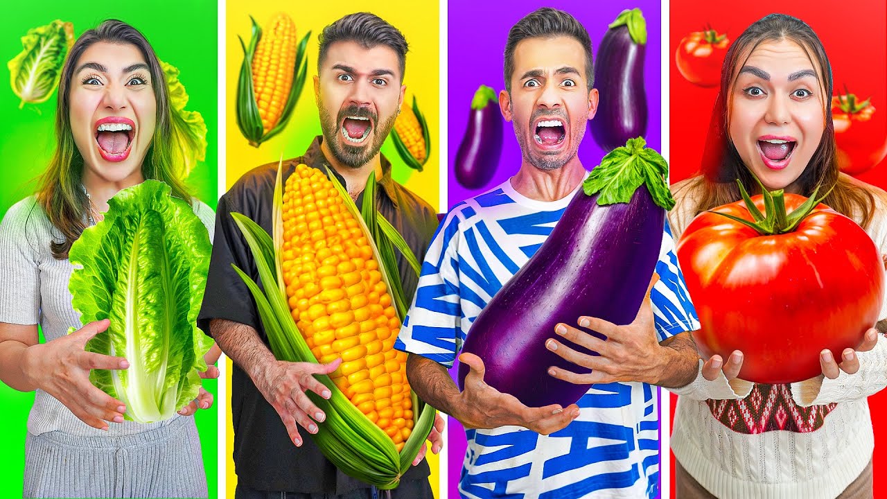 24ساعت گیاه‌خوار شدیم🥦مردیم از گشنگی😢