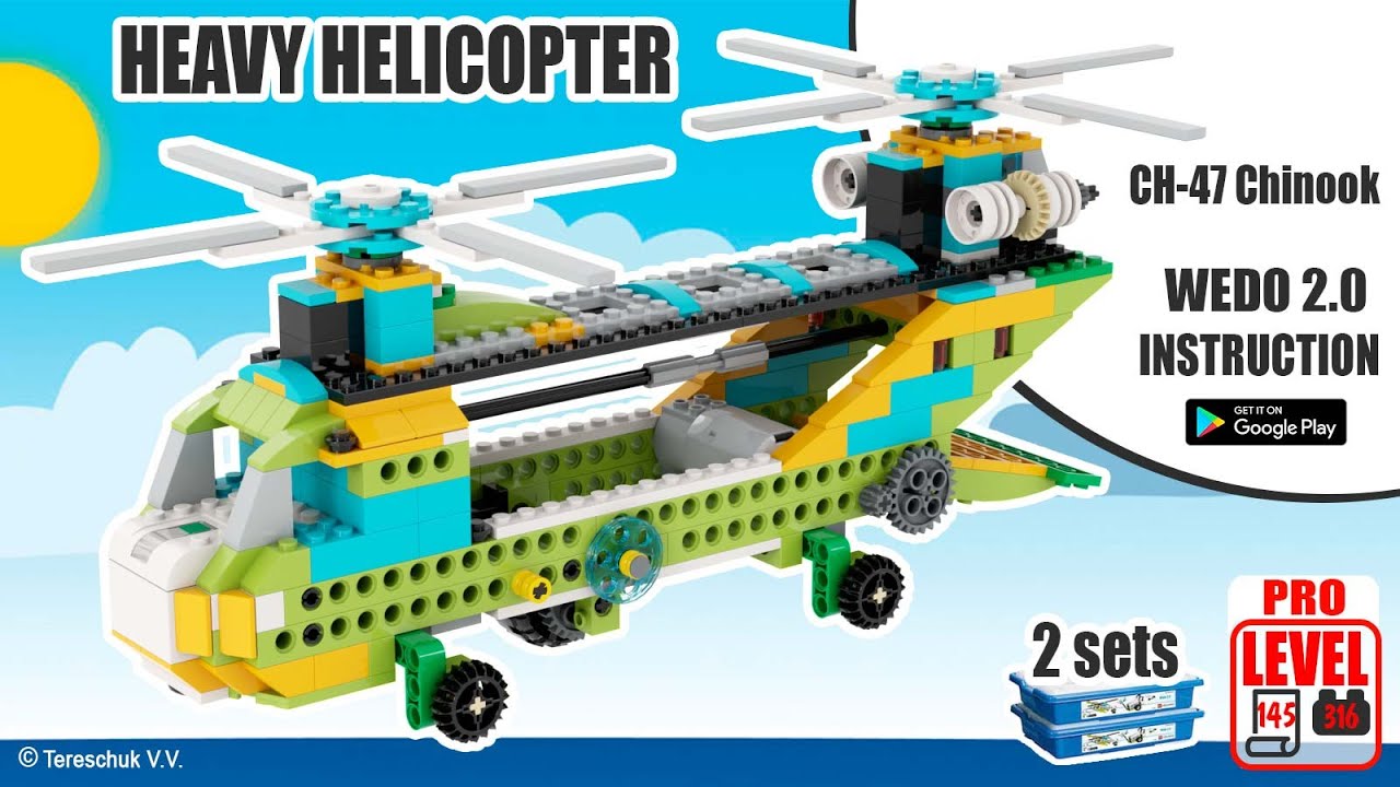 NEW HEAVY HELICOPTER wedo 2.0 instruction | WEDO 2.0 ТЯЖЕЛЫЙ  ВЕРТОЛЕТ WEDO 2.0 инструкция