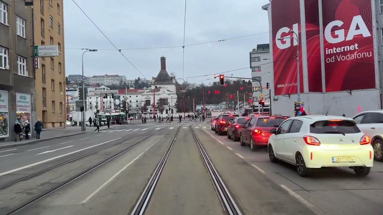 Linka 1 z Hlavního nádraží do Bystrc Rakovecká 
