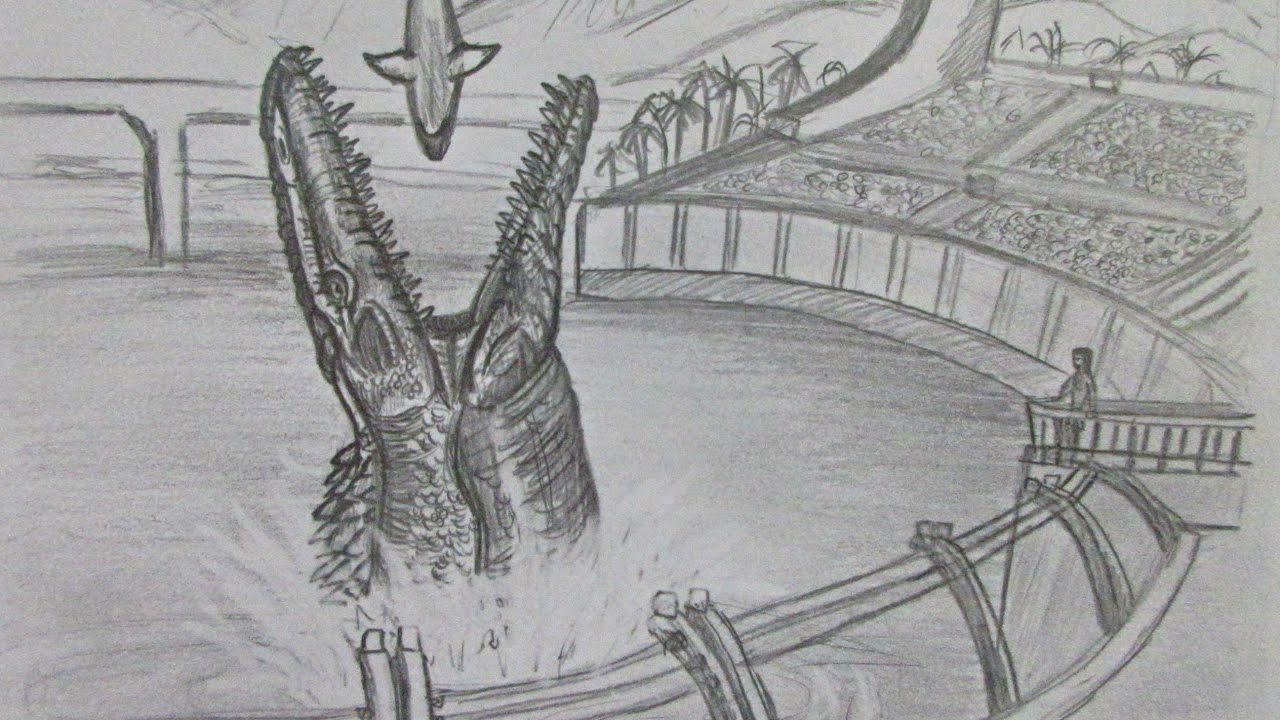 How to Draw Mosasaurus, from Jurassic World. -Danny the Dinosaur Drawer