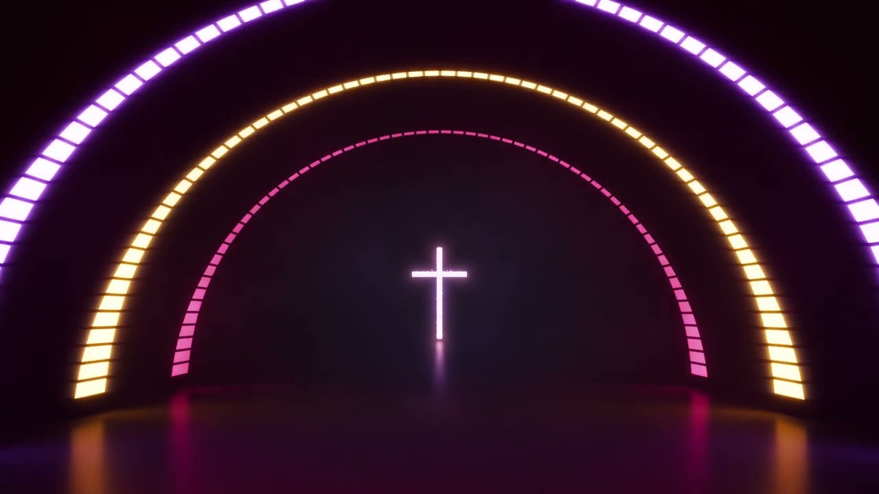 Neon Cross Glow: Hour of Holy Light Worship Background Loop | 4K Christian Visuals