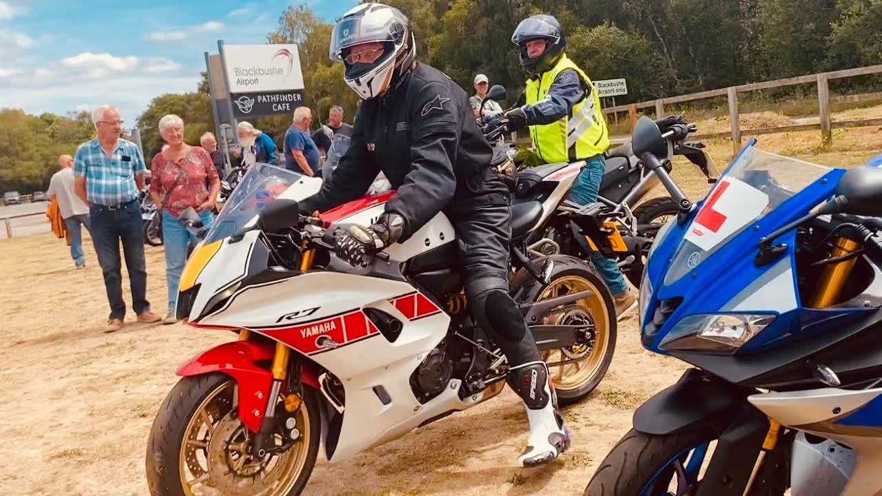 PATHFINDER CAFE Motorcycles SO MANY BIKES this Camera RAN OUT of Film Memory at BLACKBUSHE Airport