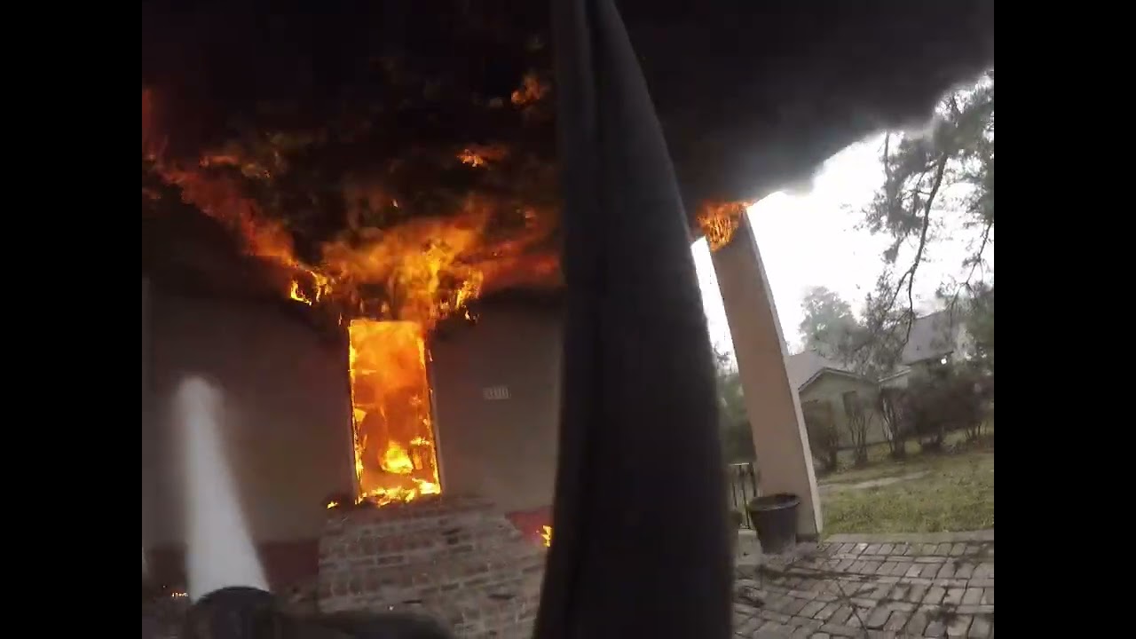 Aggressive attack on Two Story Residential House Fire