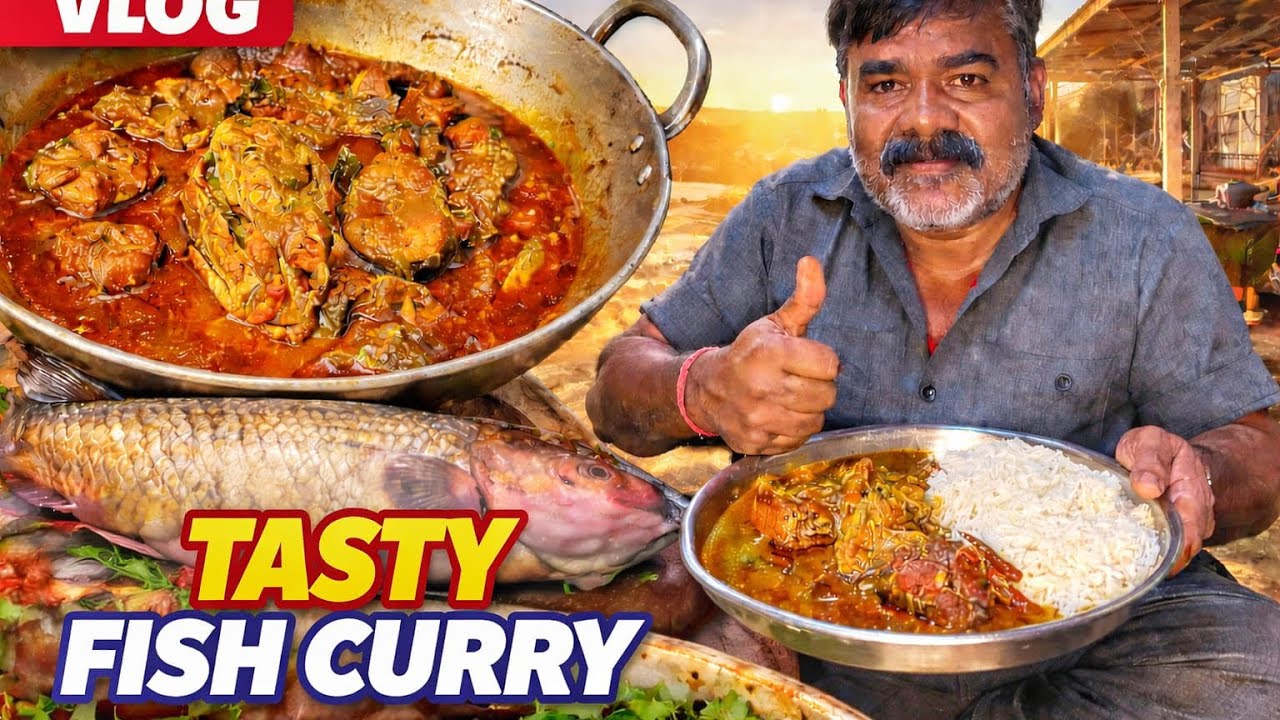 Rohu fish curry cooking in truck 😋 || Karnataka To West Bengal Trip 😃 #vtravelvlogs 