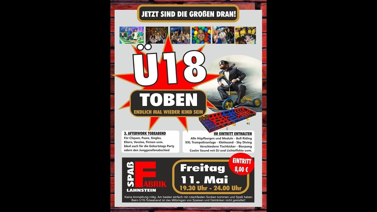 Ü 18 Toben Spaßfabrik Lahnstein