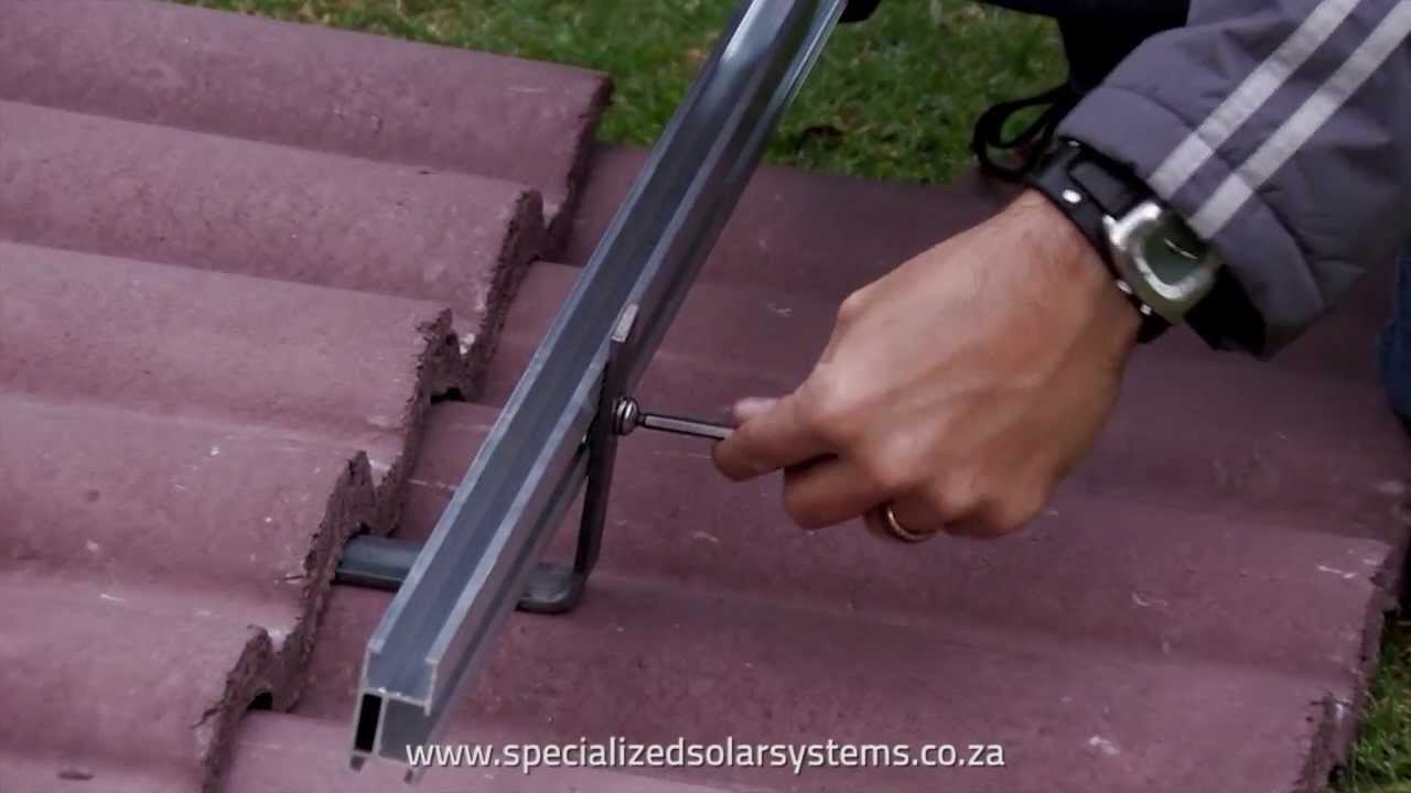 SSS Mounting a rail bracket system on roof tiles for solar rooftop DIY