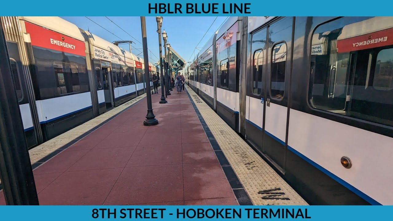 On Board Hudson Bergen Light Rail Blue Line train (8th Street - Hoboken Terminal) (12/30/2022)