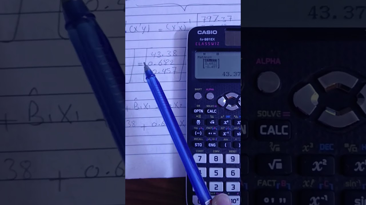 استخدام حاسبة كاسيو CASIO في الانحدار الخطي المتعدد