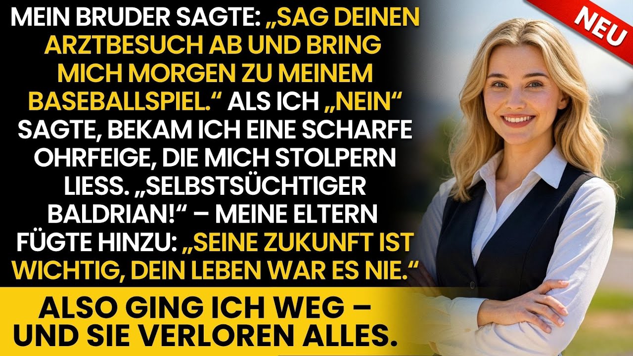 Mein Bruder verlangte: Arzttermin absagen und ihn zum Spiel fahren – ich sagte Nein, dann geschah es