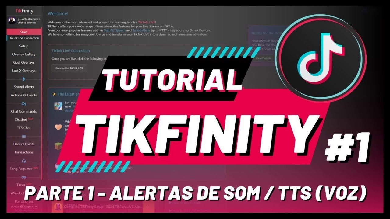 Tikfinity Como usar - PARTE 1 - Mensagem de voz e Alertas de Som no TIKTOK (CEL e PC)