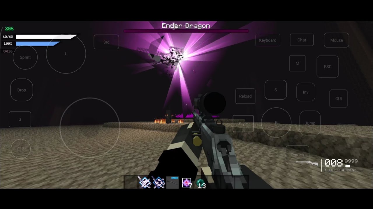 Killing Ender Dragon using Marlin Model 1895 from TacZ Classics Reborn - [Minecraft]
