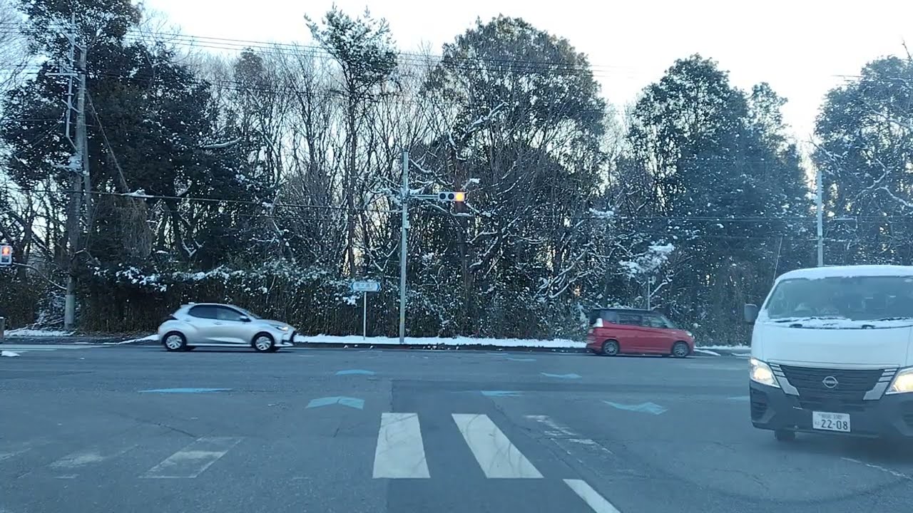 茨城県つくば市→土浦市　雪道ドライブ
