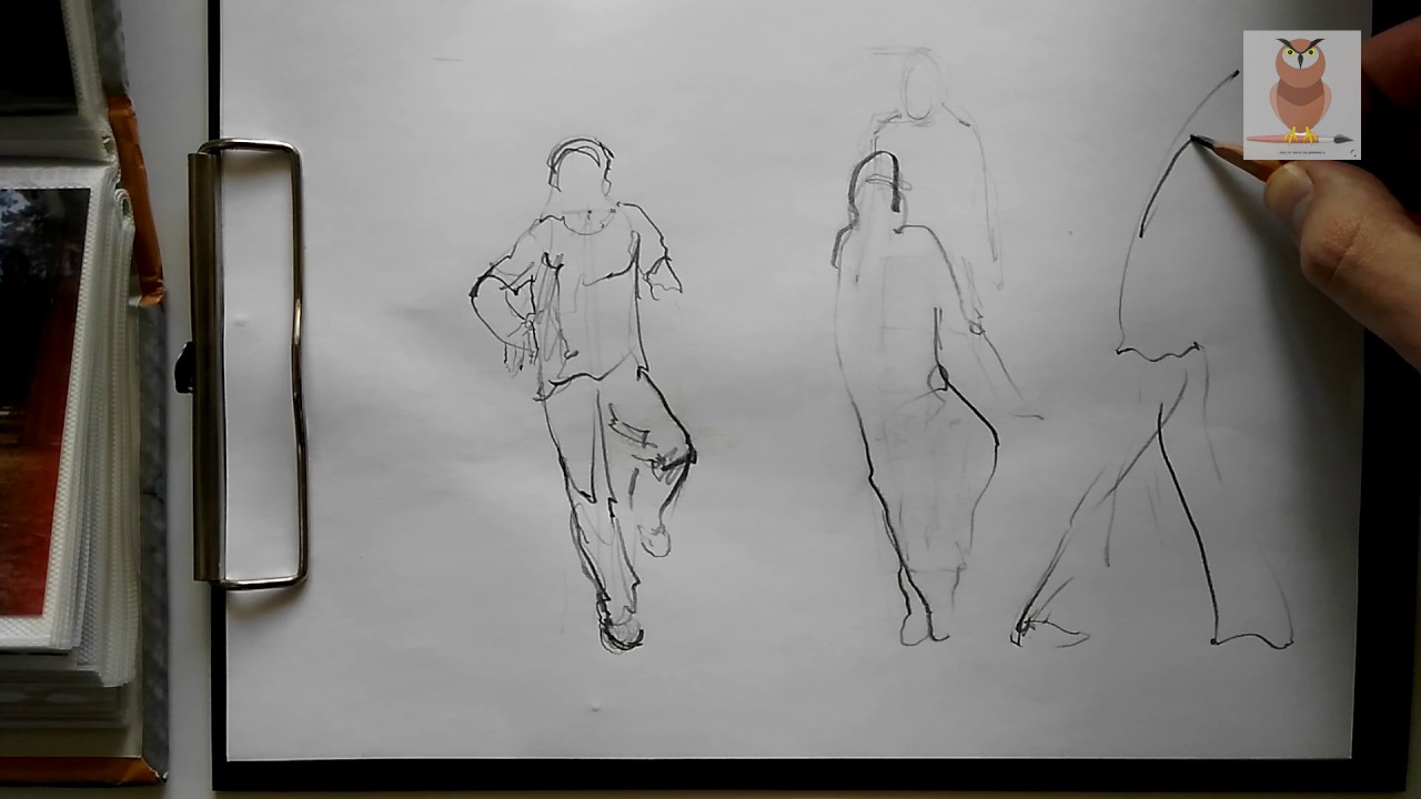 как быстро научиться рисовать фигуру человека в движении. скетч