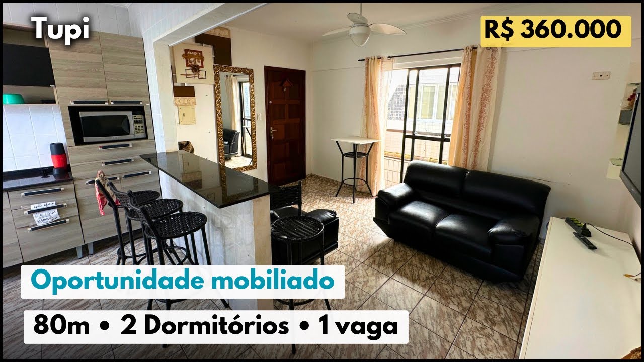 Apartamento com 2 Dormitórios por 360mil na Tupi, Praia Grande -SP
