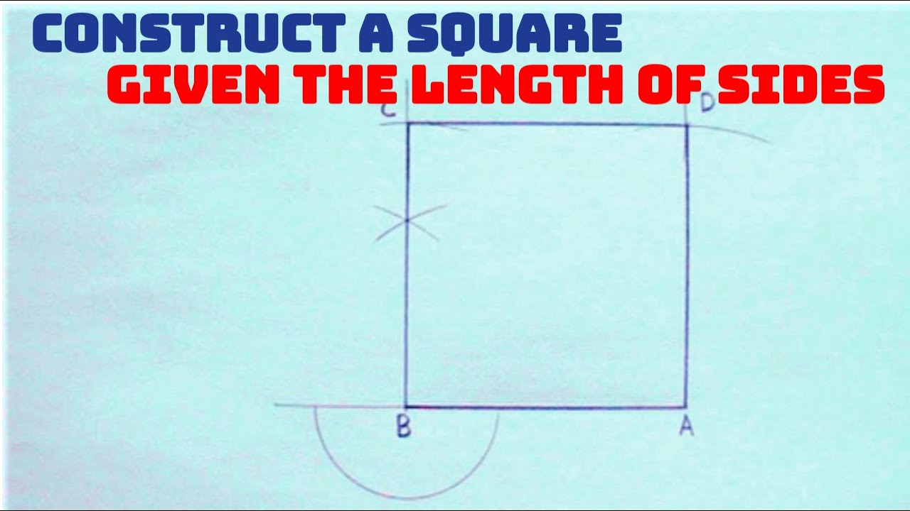 HOW TO CONSTRUCT A SQUARE GIVEN THE LENGTH OF SIDES || Geometrical construction || Technical drawing