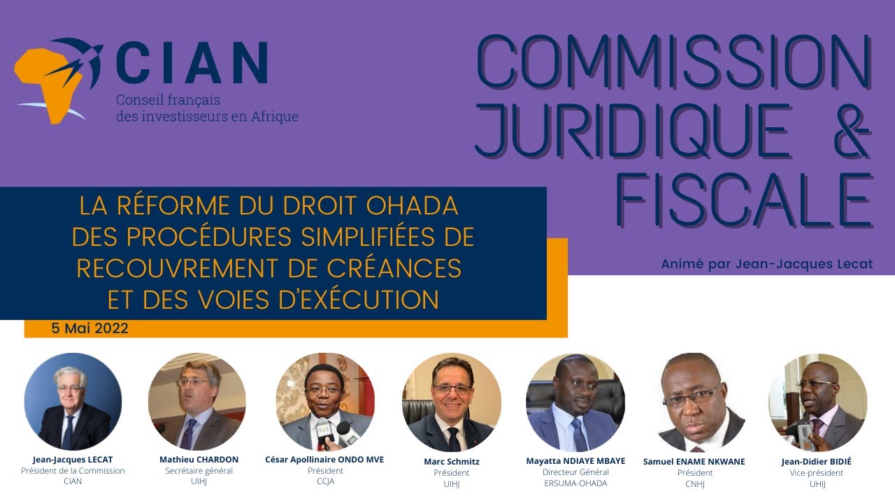 Commission Juridique et fiscal 05/05/2022 :  Recouvrement de créances et des voies d’exécution OHADA