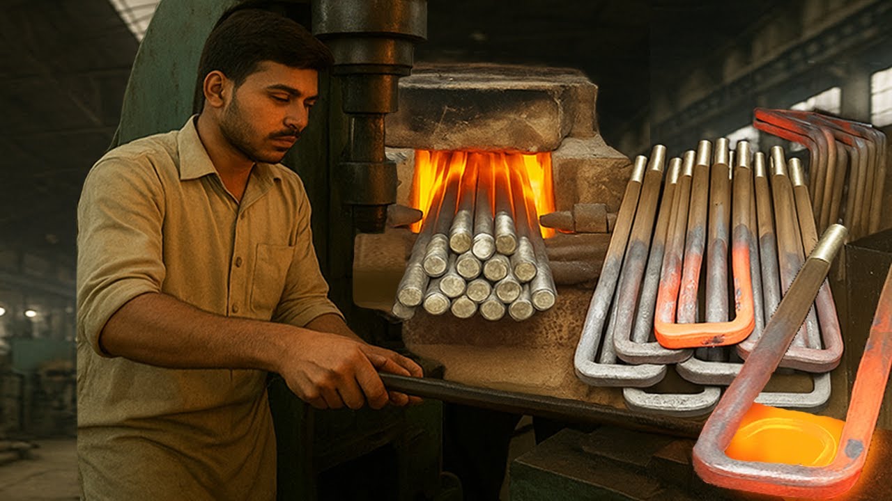 Incredible Process of U Bolt Manufacturing by Young Pakistani Workers In Factory