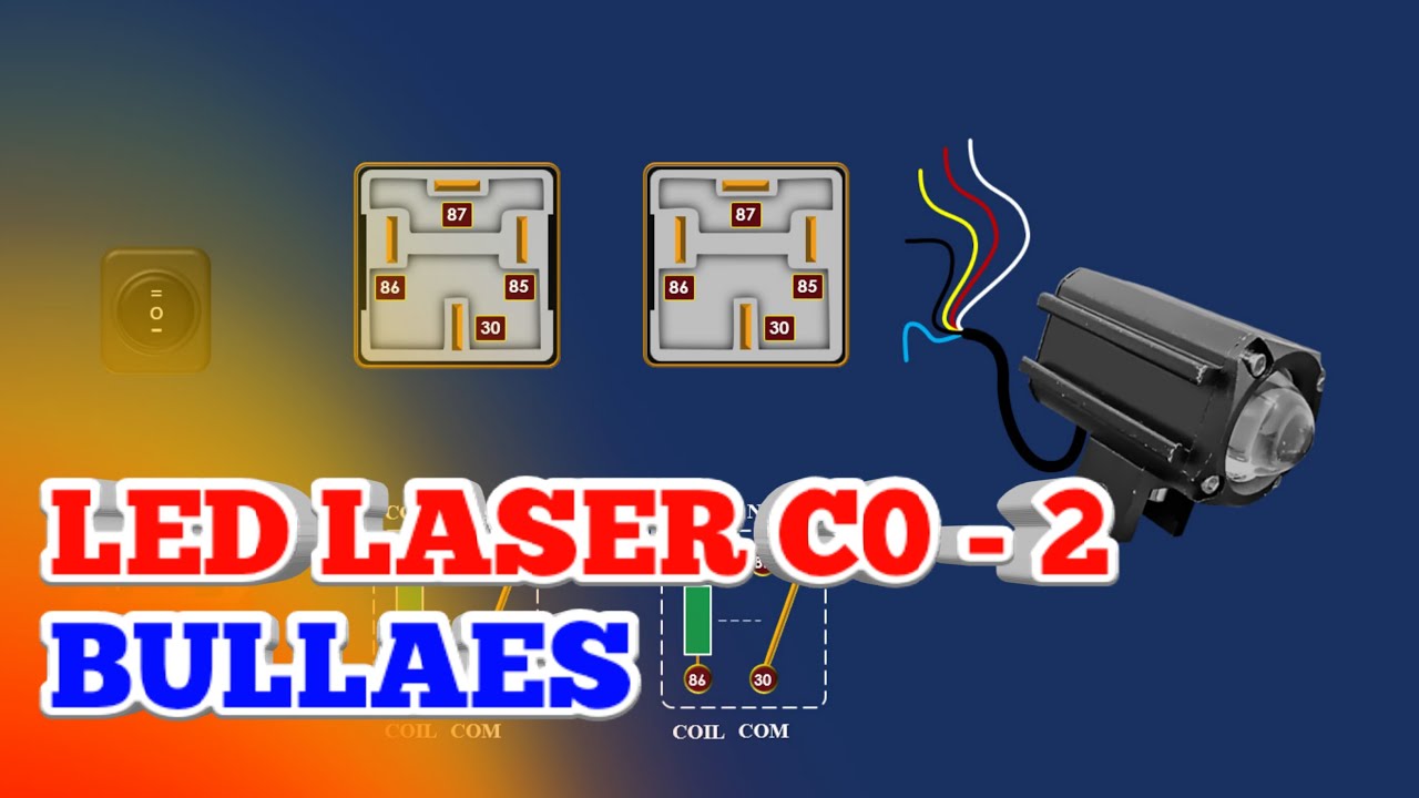 Cara Pasang Lampu Tembak LED Laser CO-2 Bullaes Multiple Connecting Demon Eyes | Relay 4 Kaki