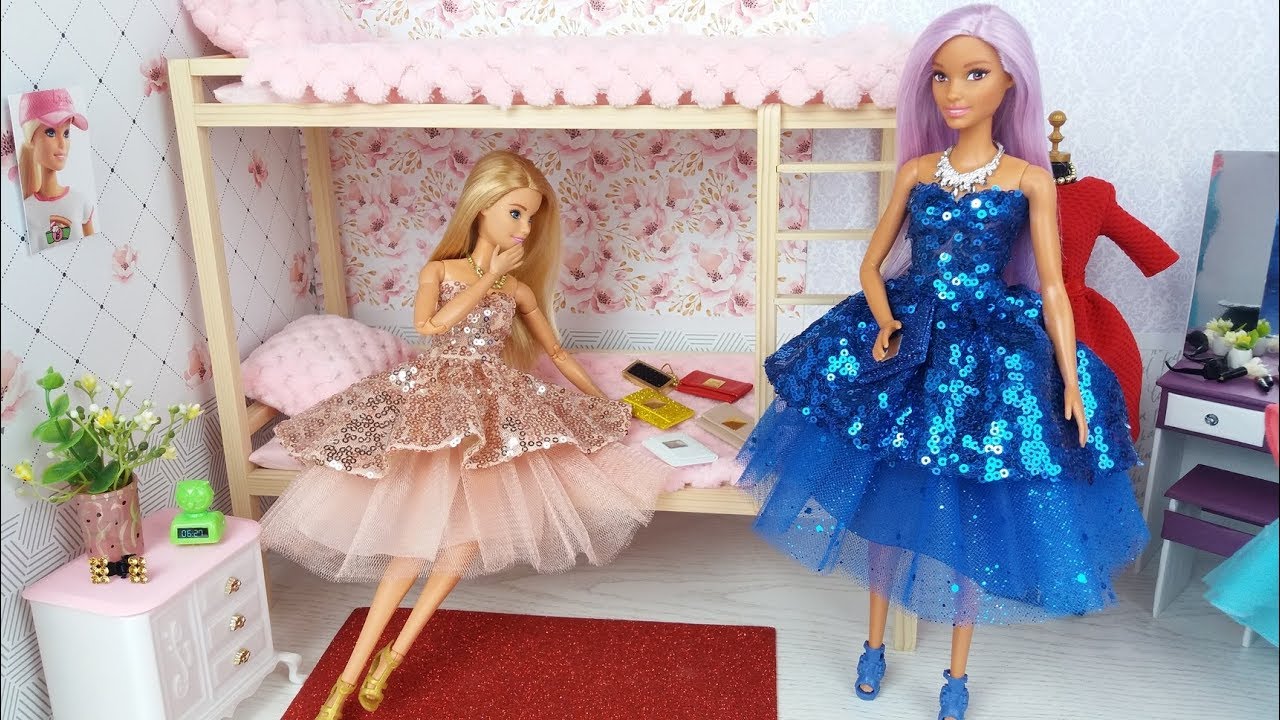 Barbie Doll Bunk Bed Morning Routine. DIY clothes for Barbie . @MyDollToysTv