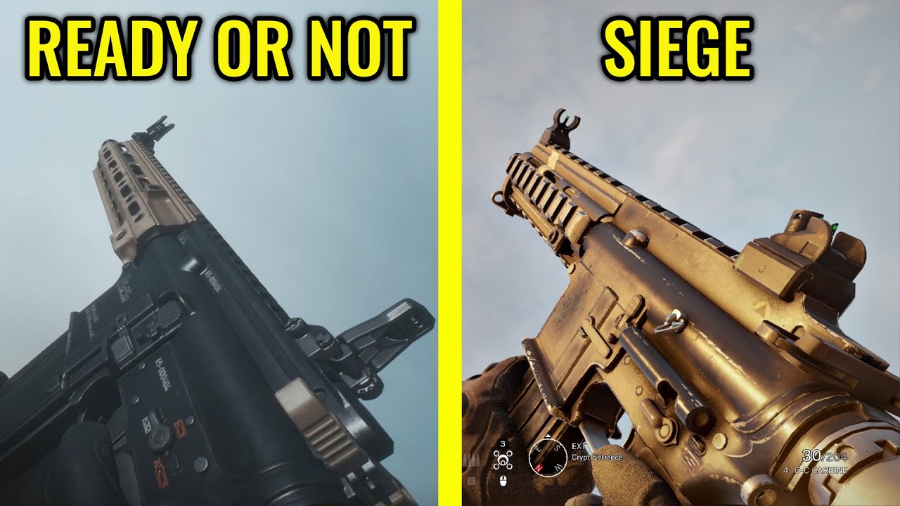 Ready or Not vs Rainbow Six Siege  - Weapons Comparison