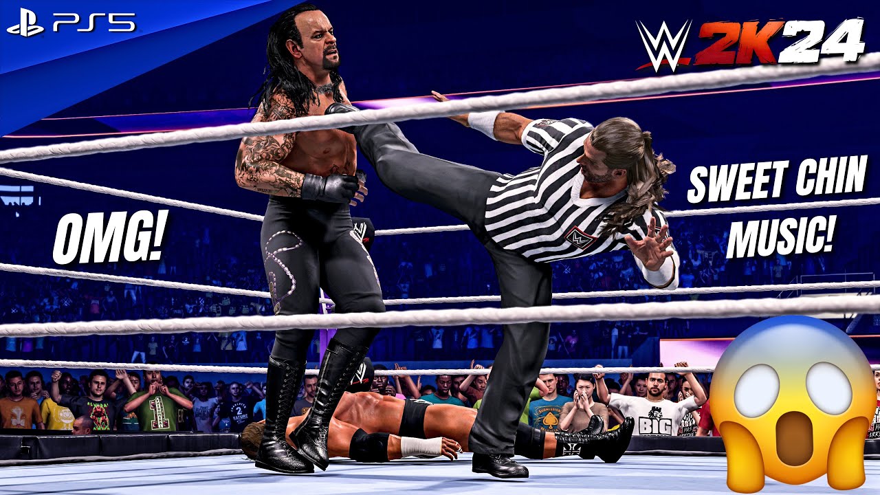 WWE 2K24 - Triple H vs. The Undertaker - Shawn Michaels Special Guest Referee at WrestleMania | 4K