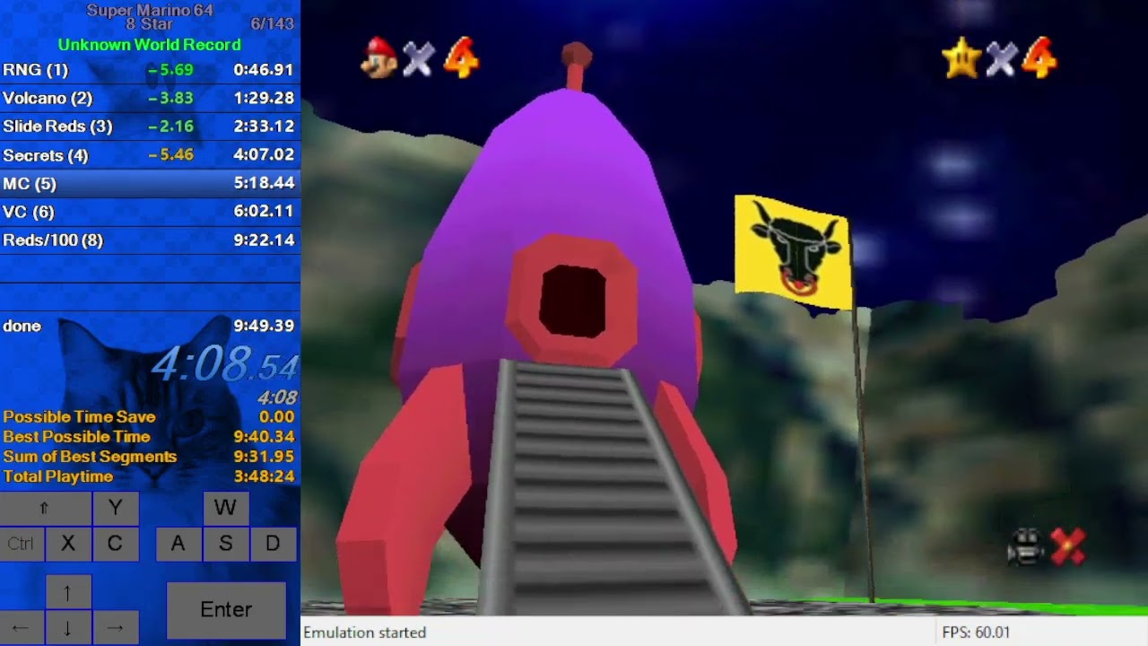 Super Marino 64 - 8 Star in 9:33